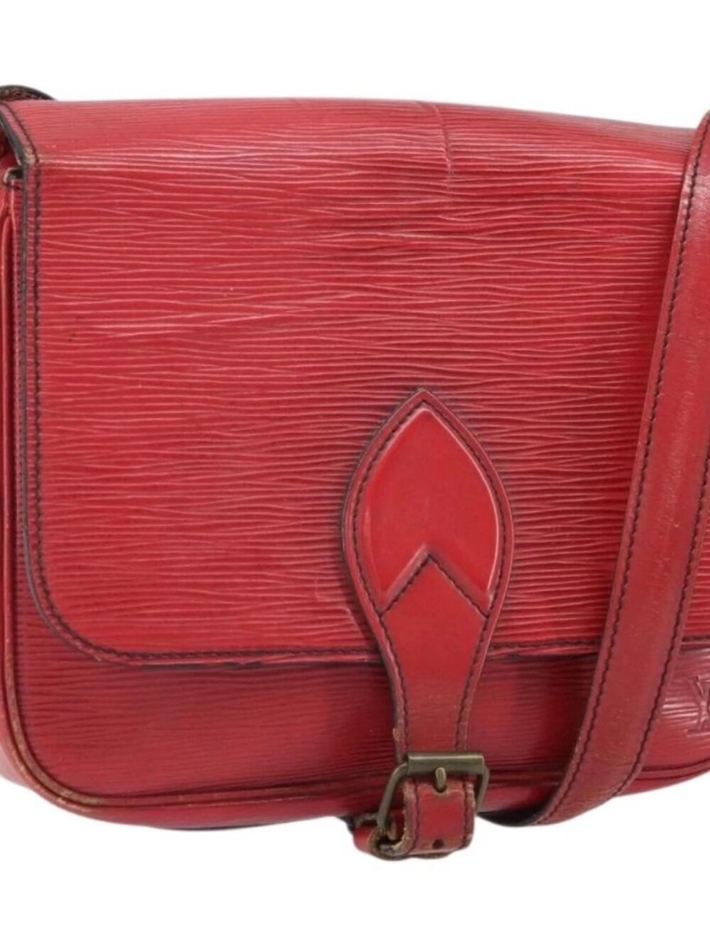 LOUIS VUITTON Epi Cartesier MM Shoulder Bag Red